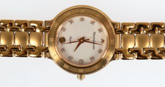 Armbanduhr "Maurice Lacroix", Quarzwerk, vergoldetes Edelstahlgehäuse, weißes Ziffernblatt mit 10 B