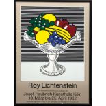 Lichtenstein, Roy (1923-1997) "Stilleben mit Kristallschale" Ausstellungsplakat Museum Ludwig in de
