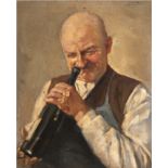 Weidlich, Kunz (1878 Hultschin-1940 Nürnberg) "Ein guter Tropfen", Öl/Lw., sign. o.r., 53x42 cm, Ra