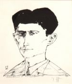 Janssen, Horst (1929 Hamburg-1995 Hamburg) "Franz Kafka", Litho, mit Bleistift handsign. u.r.,  27x