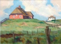 Johansen, Albert (1890 Husum-1975 ebenda) "Sommer in Hörnum/Sylt", Öl/Lw. sign. u.r., 51x66 cm, Rah