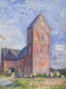Kother, Paul (1878 Leipzig-1963 Weimar) "Ansicht einer Dorfkirche", Öl/Lw., rückseitig bez. und WVZ