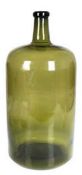 Große Vorratsflasche, 19. Jh., Waldglas, olivgrün, Abriß, H. 54 cm