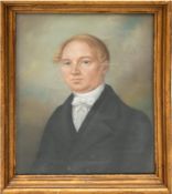 Biedermeier-Porträt "Pfarrer Heinrich Mellmann als Student", Pastell, unsign., rückseitig Zettel mi