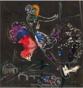 Chagall, Marc (1887 Liosno-1985 Saint Paul-de-Vence) "Night in Paris", Farblithographie, 32x36 cm, 