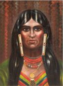 Szczygielski, Max Franz (1886 Berlin- um 1958 ebend) "Schoschone Indianerin Amerika", Öl/Lw., sign.