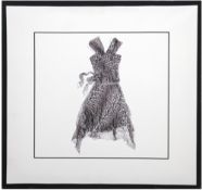"Sommerkleid", Foto-Leinwanddruck, schwarz/weiß, 55x55 cm, Rahmen