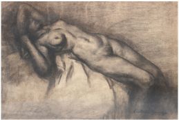 Creten, Georges (1887 Sint-Gillis, Belgien-1966 Ukkel, Belgien) "Weiblicher Akt", Kohlezeichnung, s