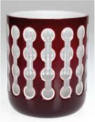 Vase, Rosenthal, Bvlgari, Ajka Crystall, mit rotem Überfang, gemarkt, H. 17 cm