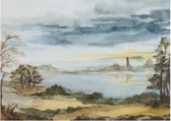 Schein, Ruth (Nienburger Malerin des 20./21. Jh.) "Seenlandschaft", Aquarell, signiert und datiert 