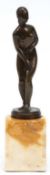 Steinel, Johann Paul (1878-?) "Venus", Bronze braun patiniert, auf Sockel bez. auf hellem Steinpost