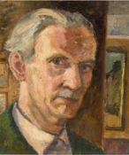 Rusche, Albert Moritz (1888 Zeddenick-1969 Magdeburg) "Porträt eines Herren", Öl/ Holz, mittig auf 