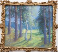 Hildebrandt, Paul, wohl (1876 Tuchel-1945 Brandenburg) "Brandenburgischer Sommerwald", Pastell, sig