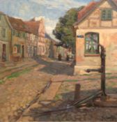 Zawadzky, Margarete von (1889-1964 Berlin) "Alte Straße in einer Kleinstadt", Öl/Mp., sign. u.r., 7