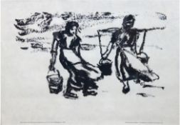 Nolde, Emil (1867 Nolde-1959 Seebüll) "Die Melkmädchen", Siebdruck auf Büttenpapier, lizensierter S
