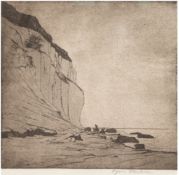 Paulsen, Ingwer (1883 Ellerbek bei Kiel-1943 Halebüll bei Husum) "Hohe Küste auf Rügen", Radierung,