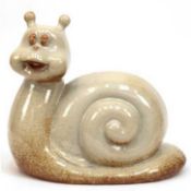 Gartenfigur "Schnecke", Keramik, gemarkt, glasiert, 29x33x18 cm