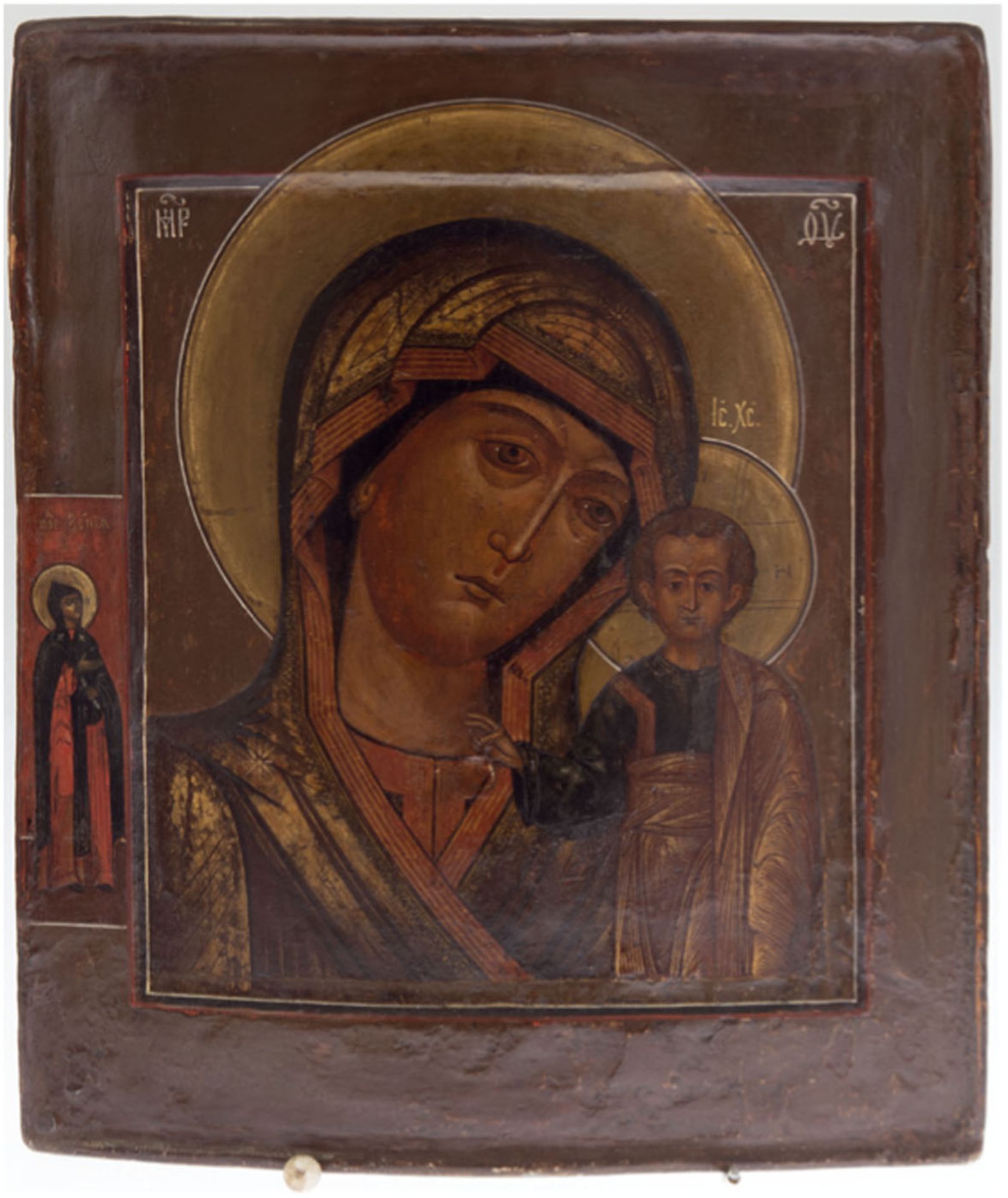 Ikone "Gottesmutter von Kazan", 18. Jh., Zentralrußland, Ei/Tempra, 31x27 cm