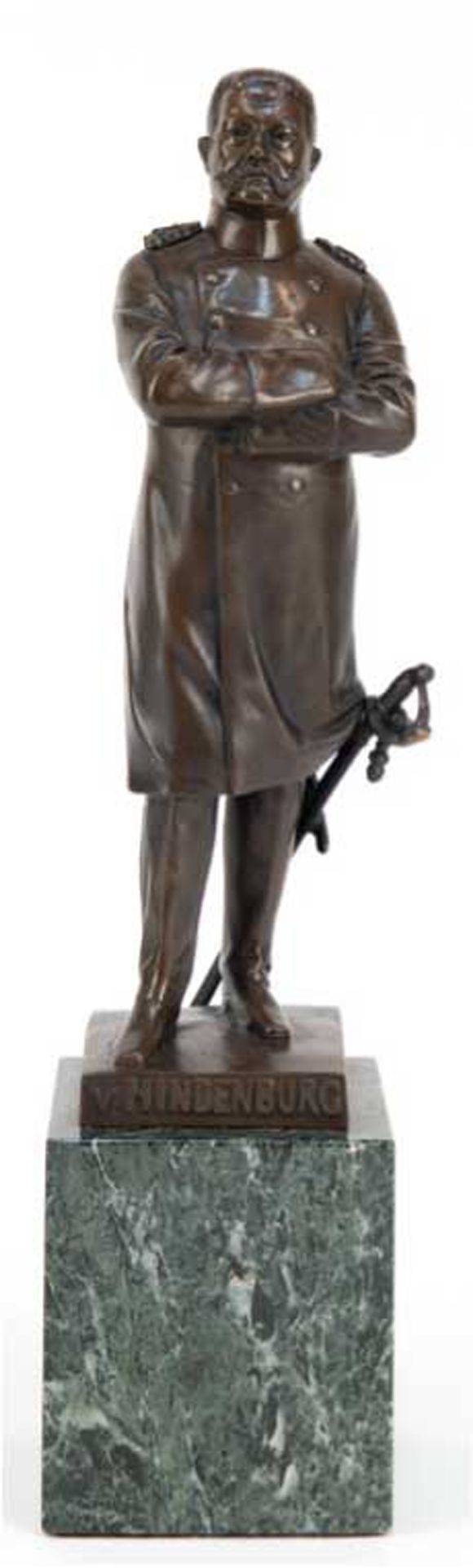 Schmidt-Felling, Julius (ca. 1835-1920)  "Paul von Hindenburg", Bronze, braun patiniert, bez. u. si