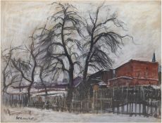 Bremer, Hans (1885 Berlin-1959 Berlin) "Winter in Schönow bei Bernau", Pastell/ Papier, sign. und d