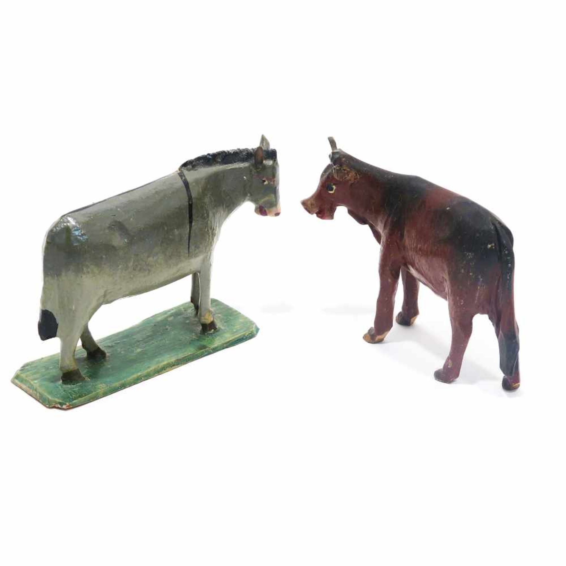 Krippenfiguren: Ochs und Esel