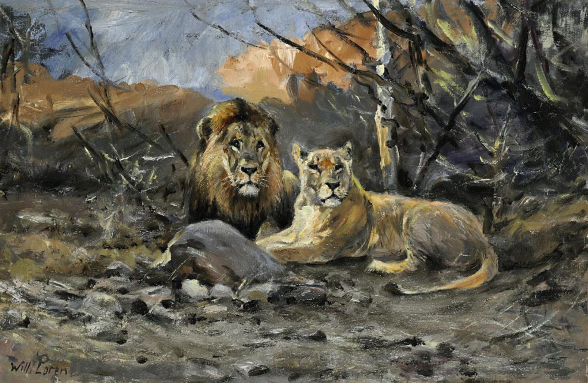 Ruhendes Löwenpaar