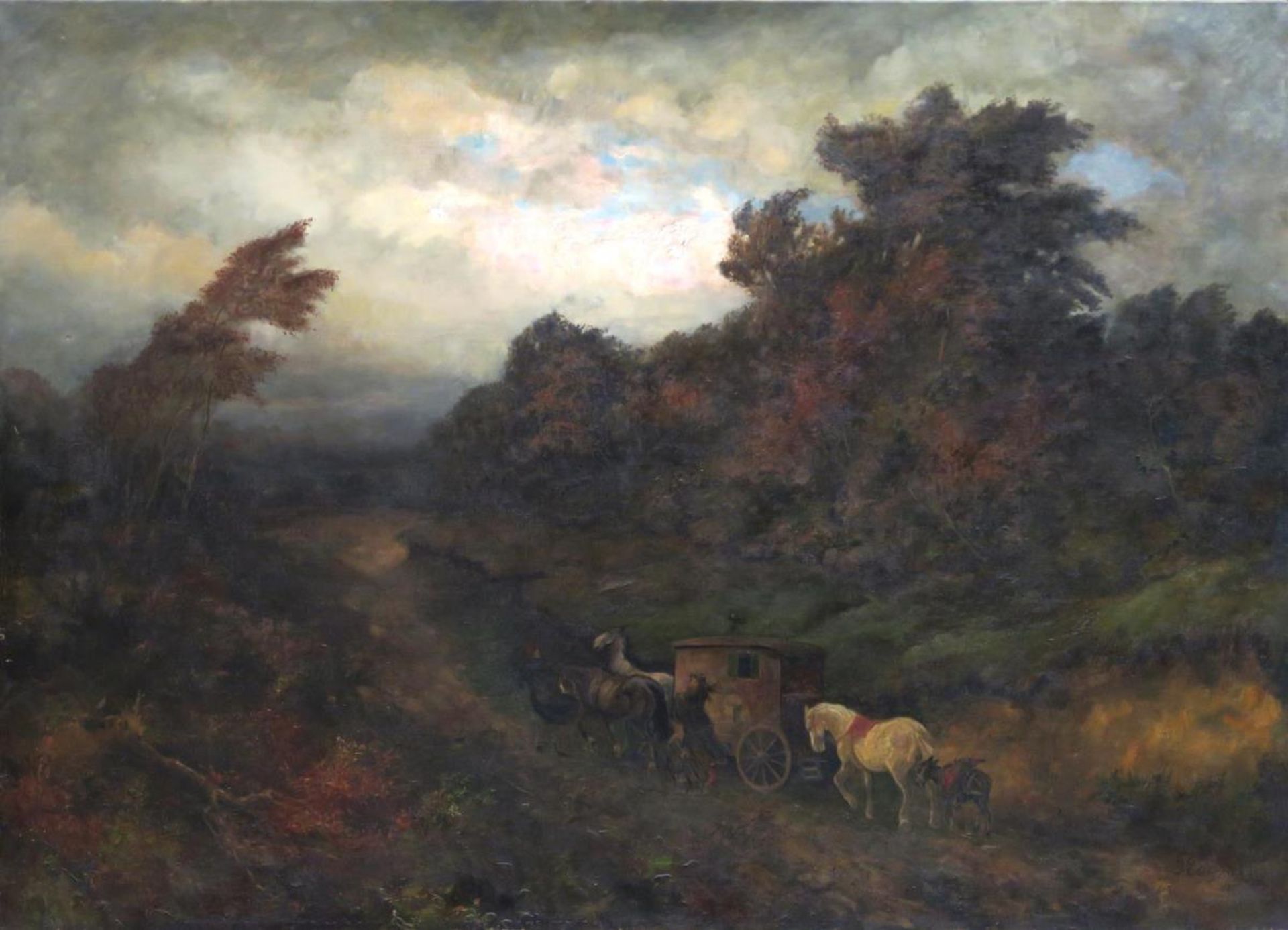 Landschaft mit Pferdekutsche