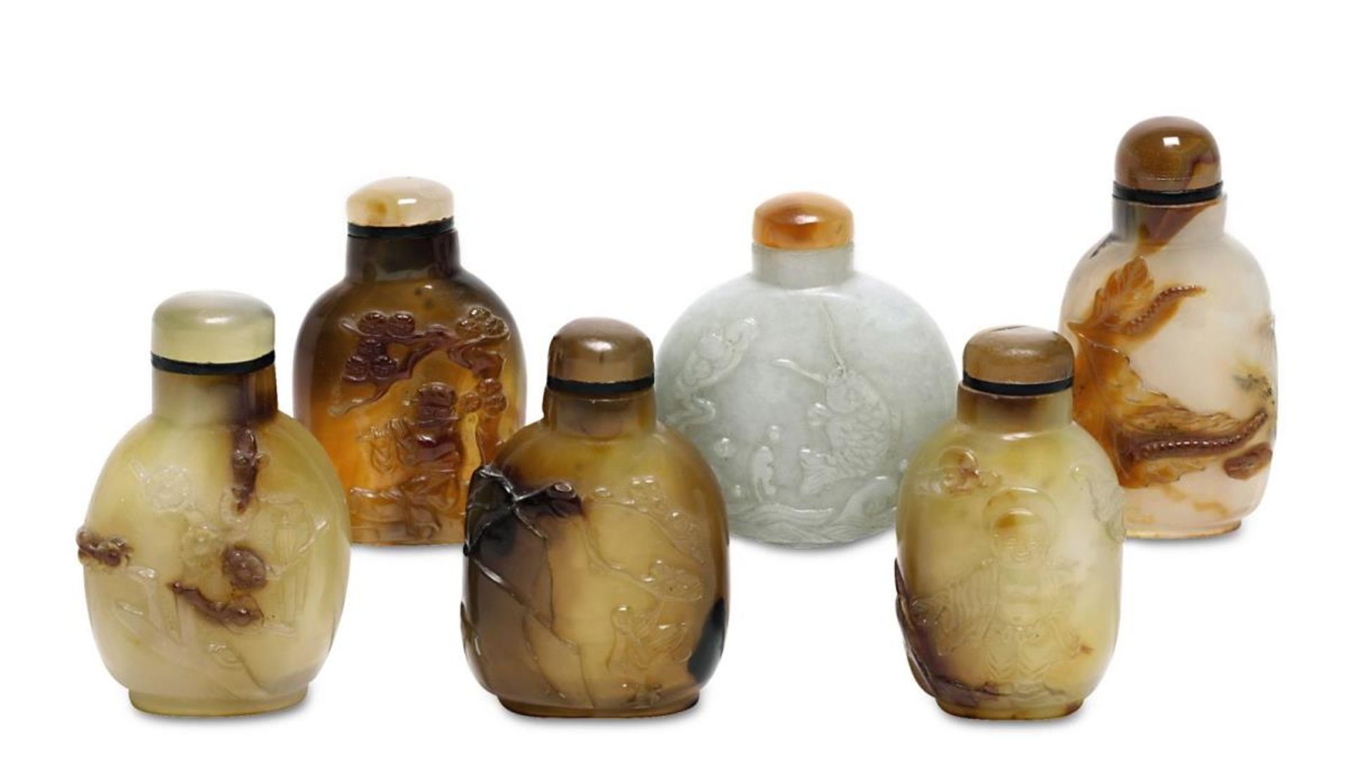 Sechs Snuffbottles