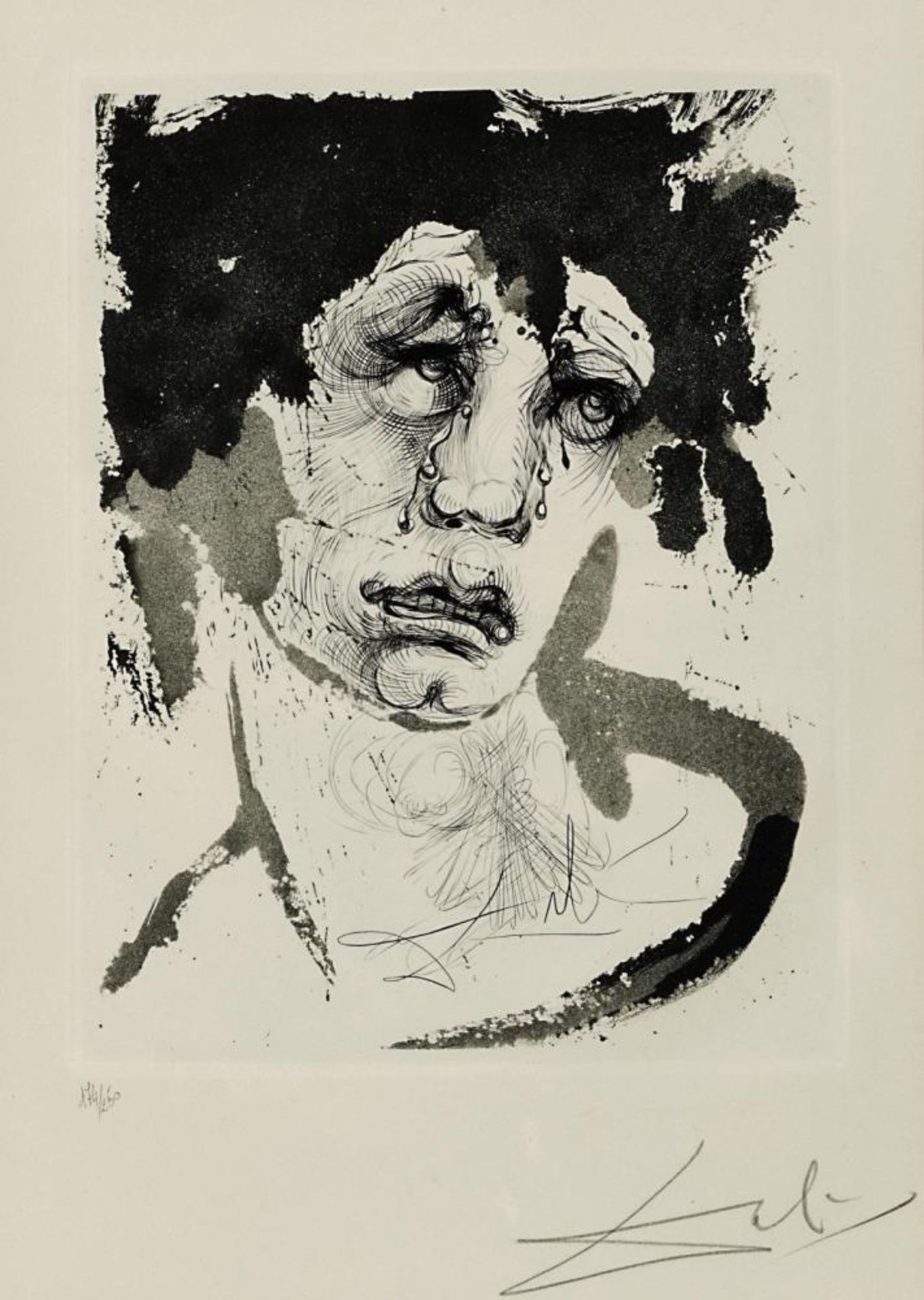 DALÌ, SALVADOR. Portrait de Sigismund. Radierung mit Aquatinta auf chamoisfarbenem Velin (1971)