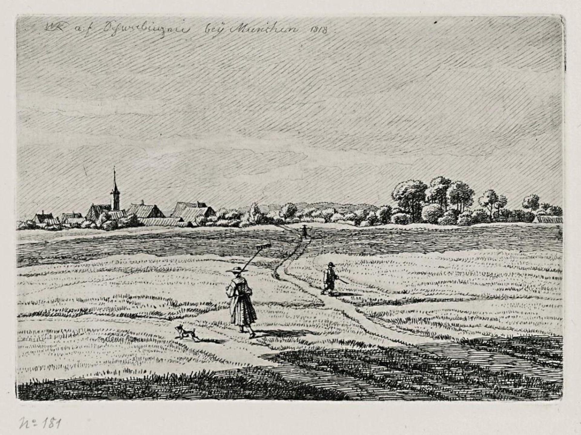 KOBELL, WILHELM VON . "Sieben Radierungen "Alt-München" aus dem Jahre 1818".