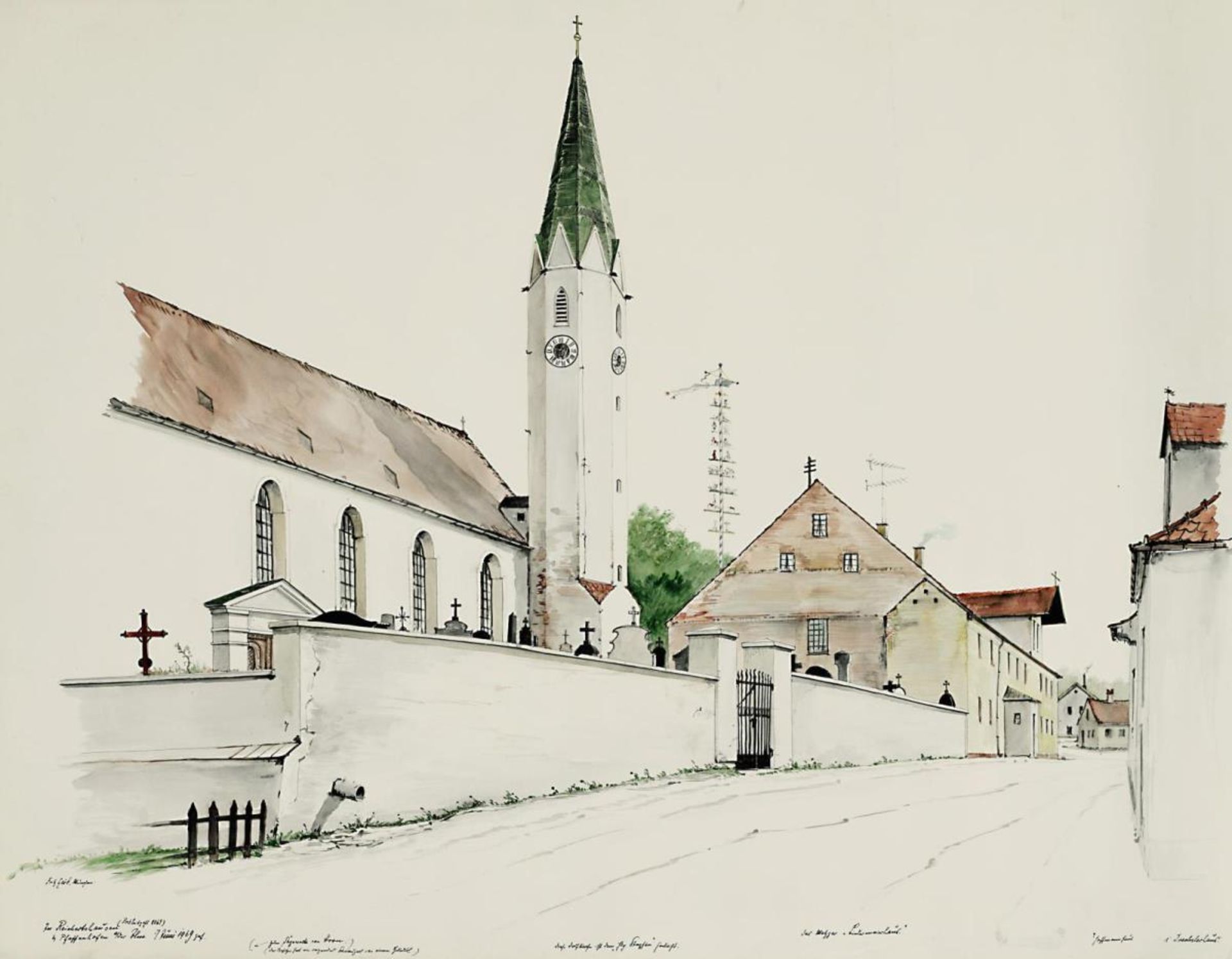 HAID, FRITZ. In Reichertshausen. Aquarell