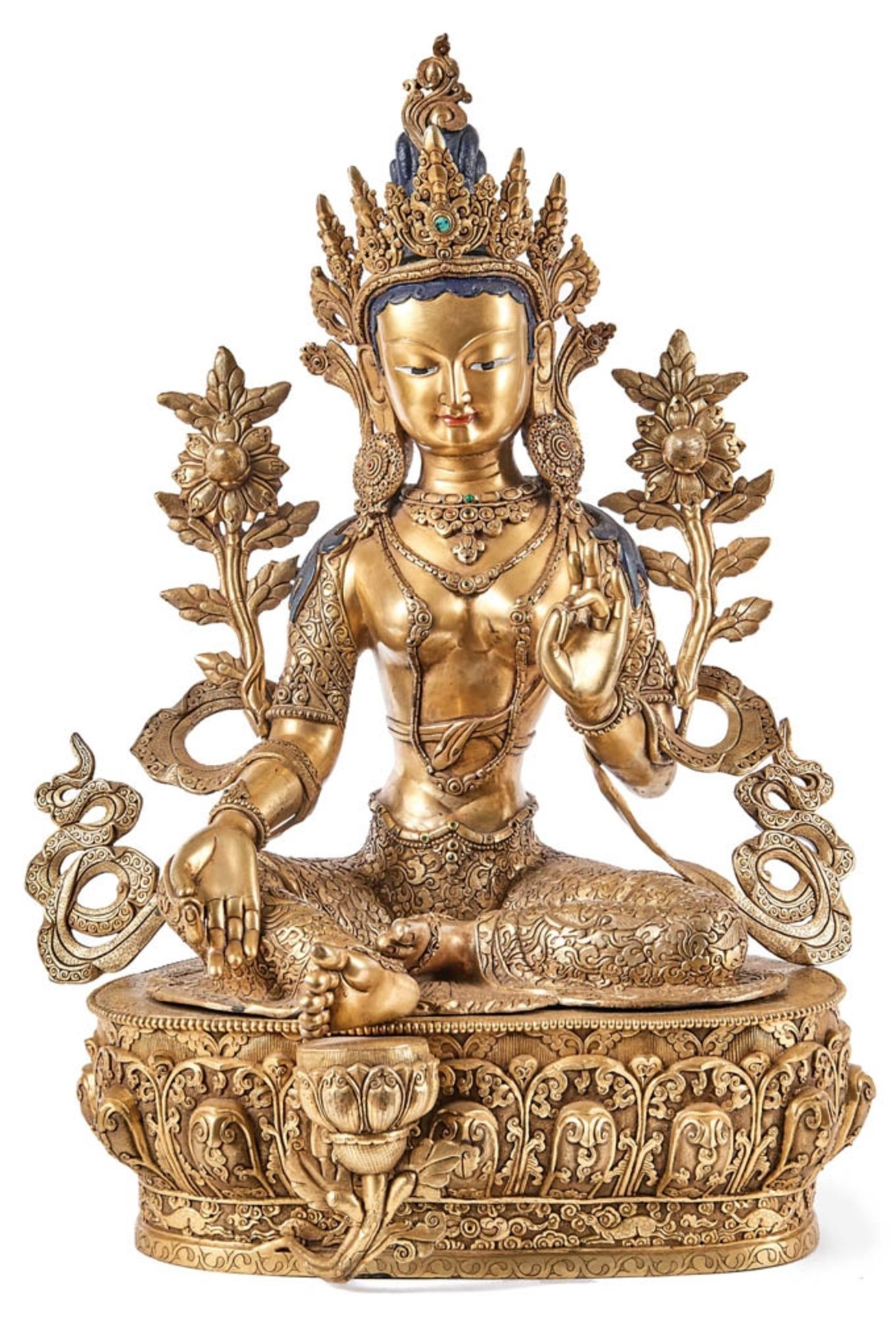 Elegante Figur der Grünen Tara Tibet,