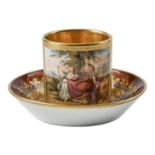 Goldfond-Tasse mit originaler Untertasse