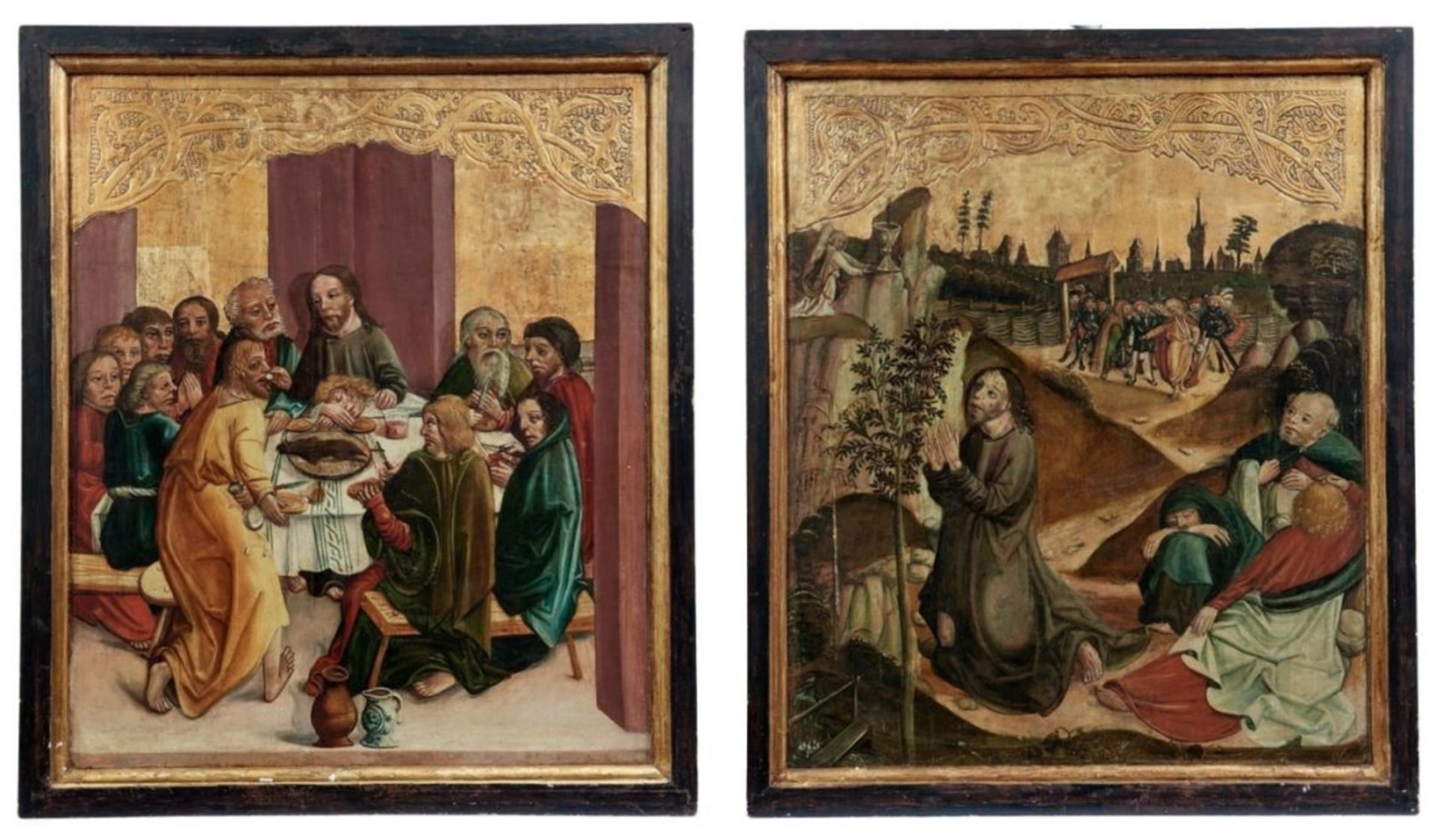 Zwei gotische Tafelbilder mit Szenen aus der Passion Christi - Bild 2 aus 4