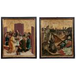 Zwei gotische Tafelbilder mit Szenen aus der Passion Christi