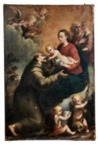 Der heilige Franziskus empfängt das Jesuskind aus den Händen Marias