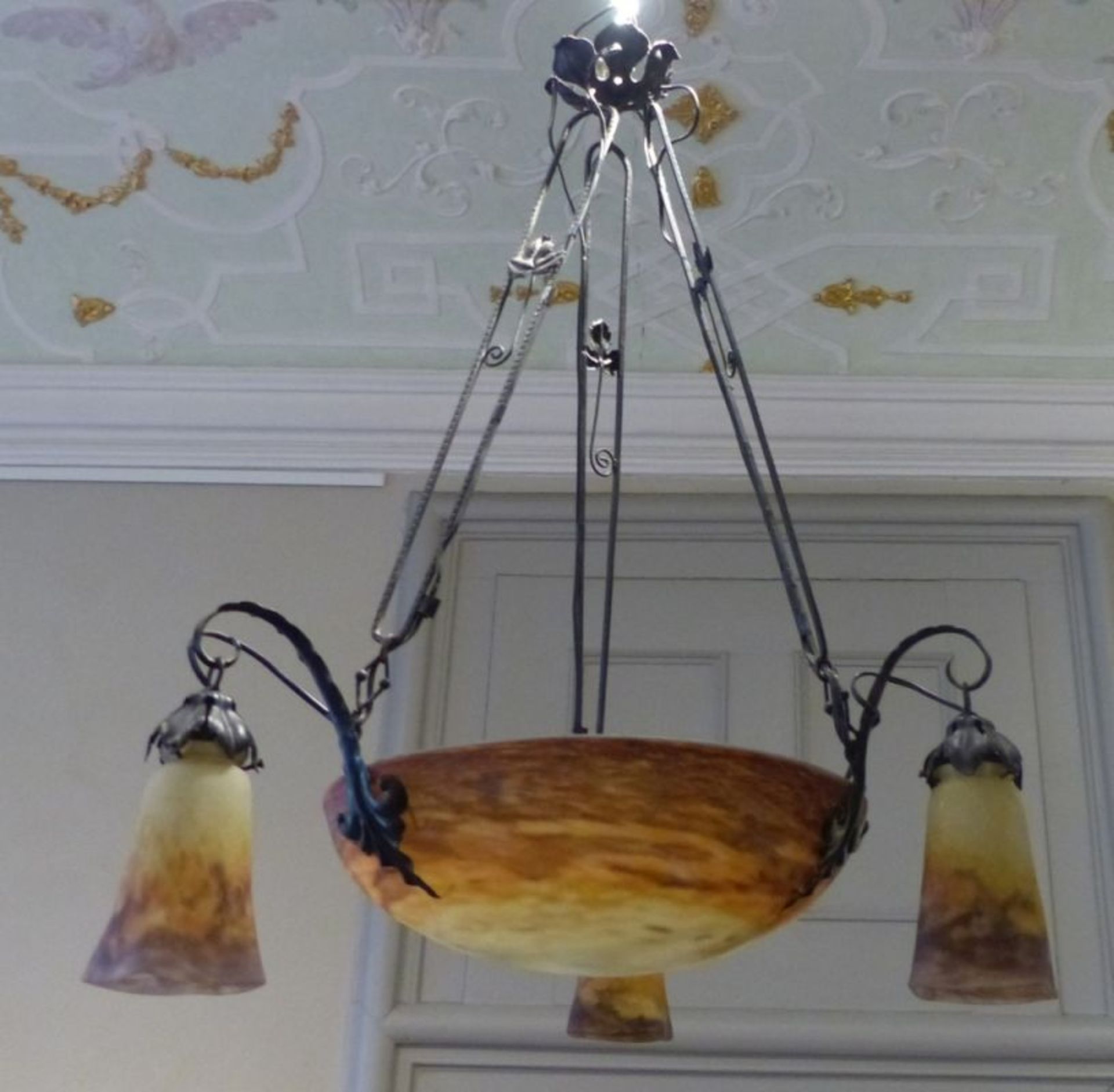 Deckenlampe, Muller Frères, Lunéville - um 1920 - Bild 9 aus 15