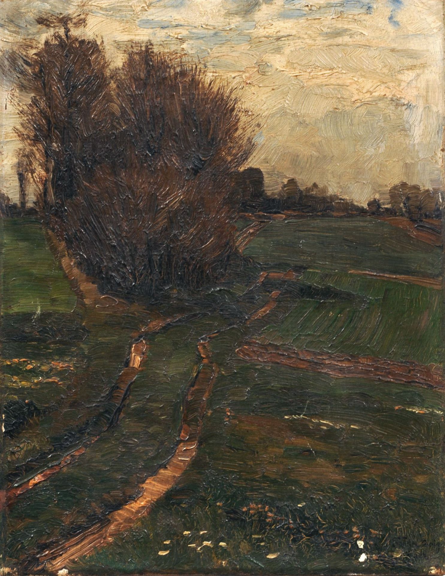 Adolf Fischer-Gurig "Feldweg im Frühling". 1904.