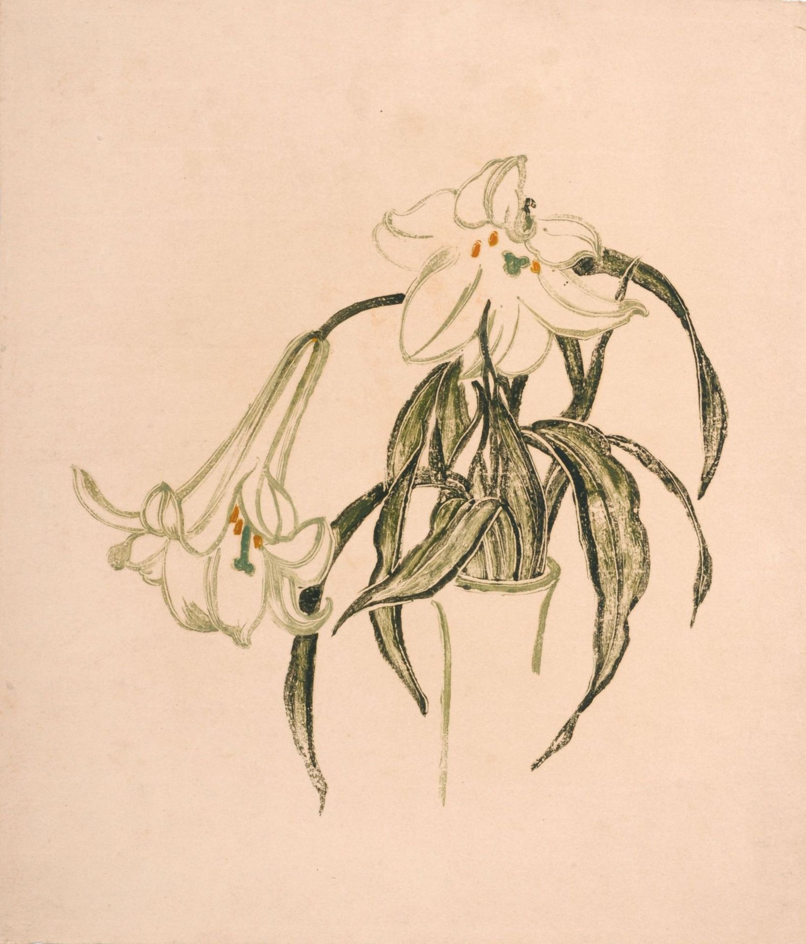 Arno Drescher, Weiße Calla und zwei weitere Blumendarstellungen. Um 1912. - Image 3 of 3