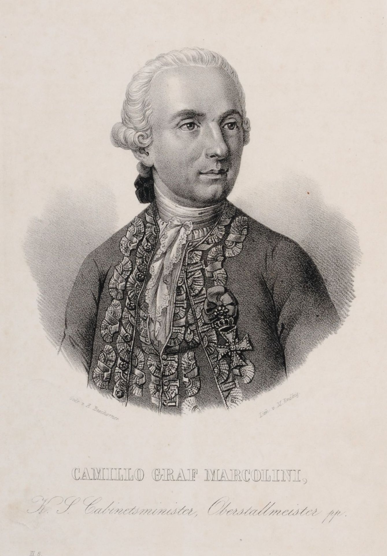 Maximilian Knäbig, Zehn Porträtdarstellungen sächsischer Adliger und Persönlichkeiten. Um 1840. - Image 3 of 10