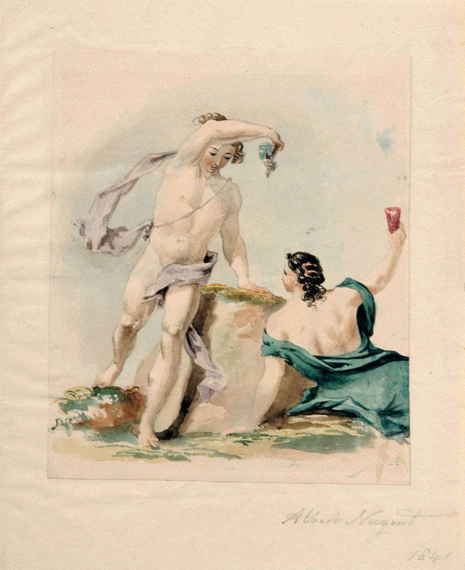 Albert Nugent, Bacchus mit einer Nymphe. 1841.