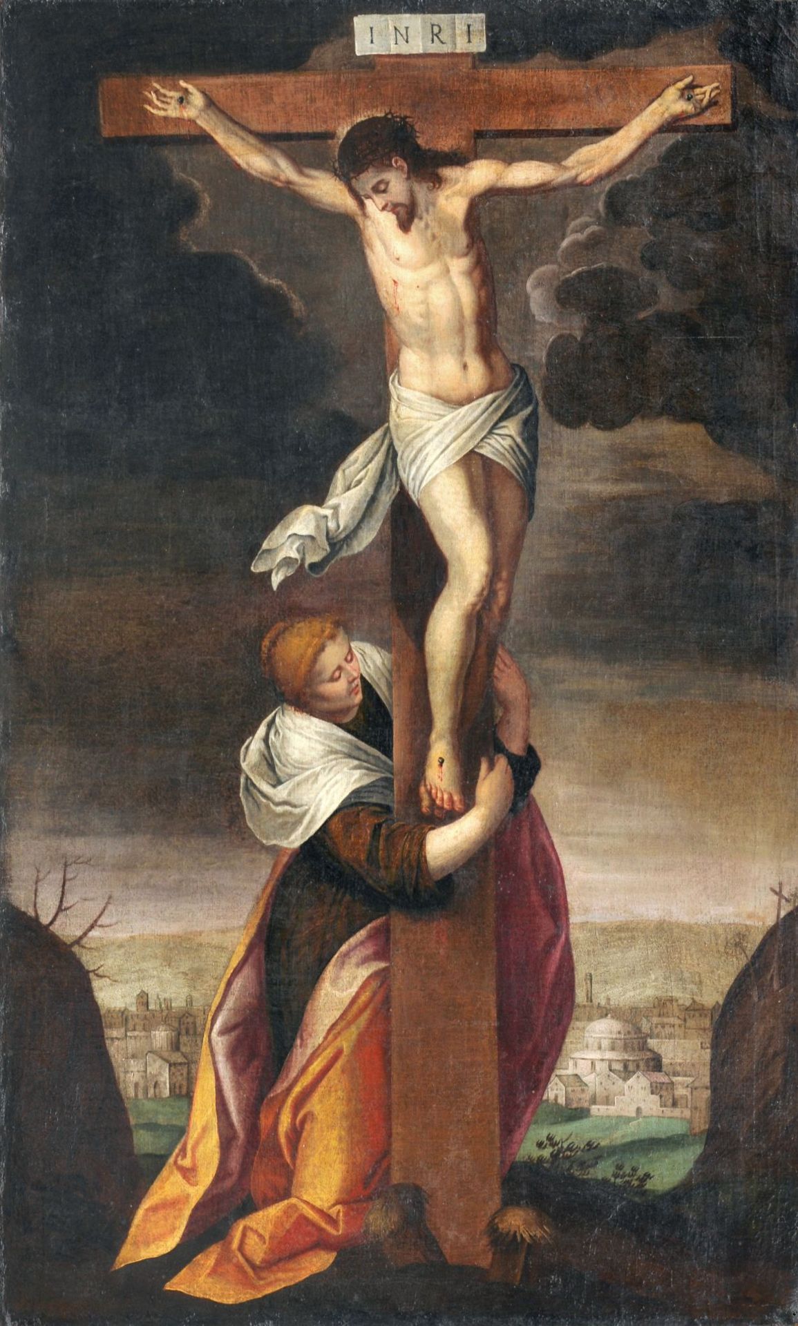 Jacopo Negretti, gen. Palma il Giovane (Nachfolge), Maria Magdalena unter dem Kreuz. Frühes 17. Jh.