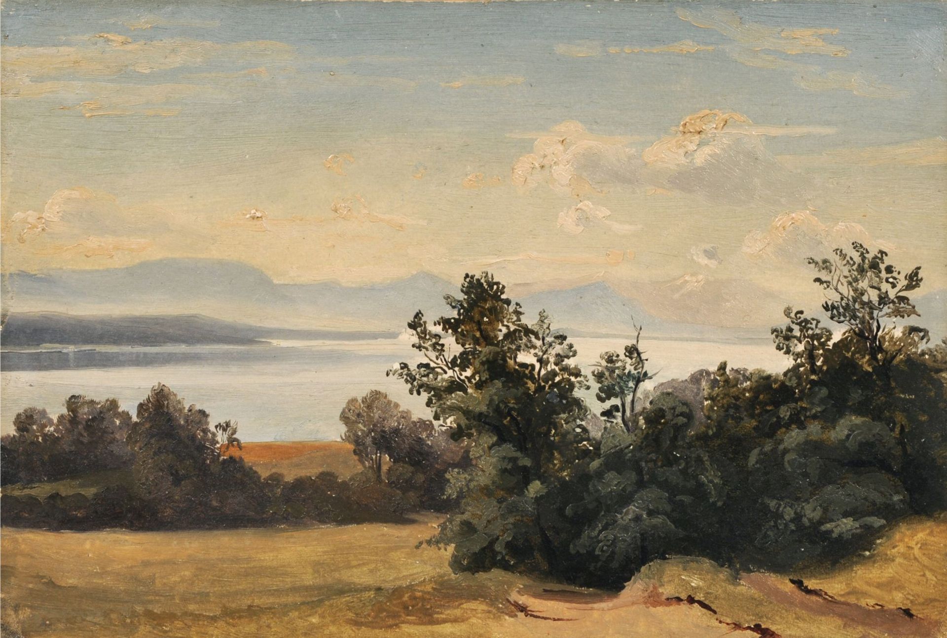 Christian Ernst Bernhard Morgenstern (zugeschr.), Voralpenlandschaft. Mitte 19. Jh.