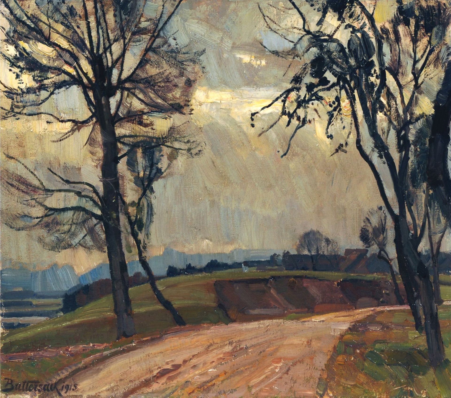 Bernhard Buttersack, Herbstliche Landschaft. 1915.