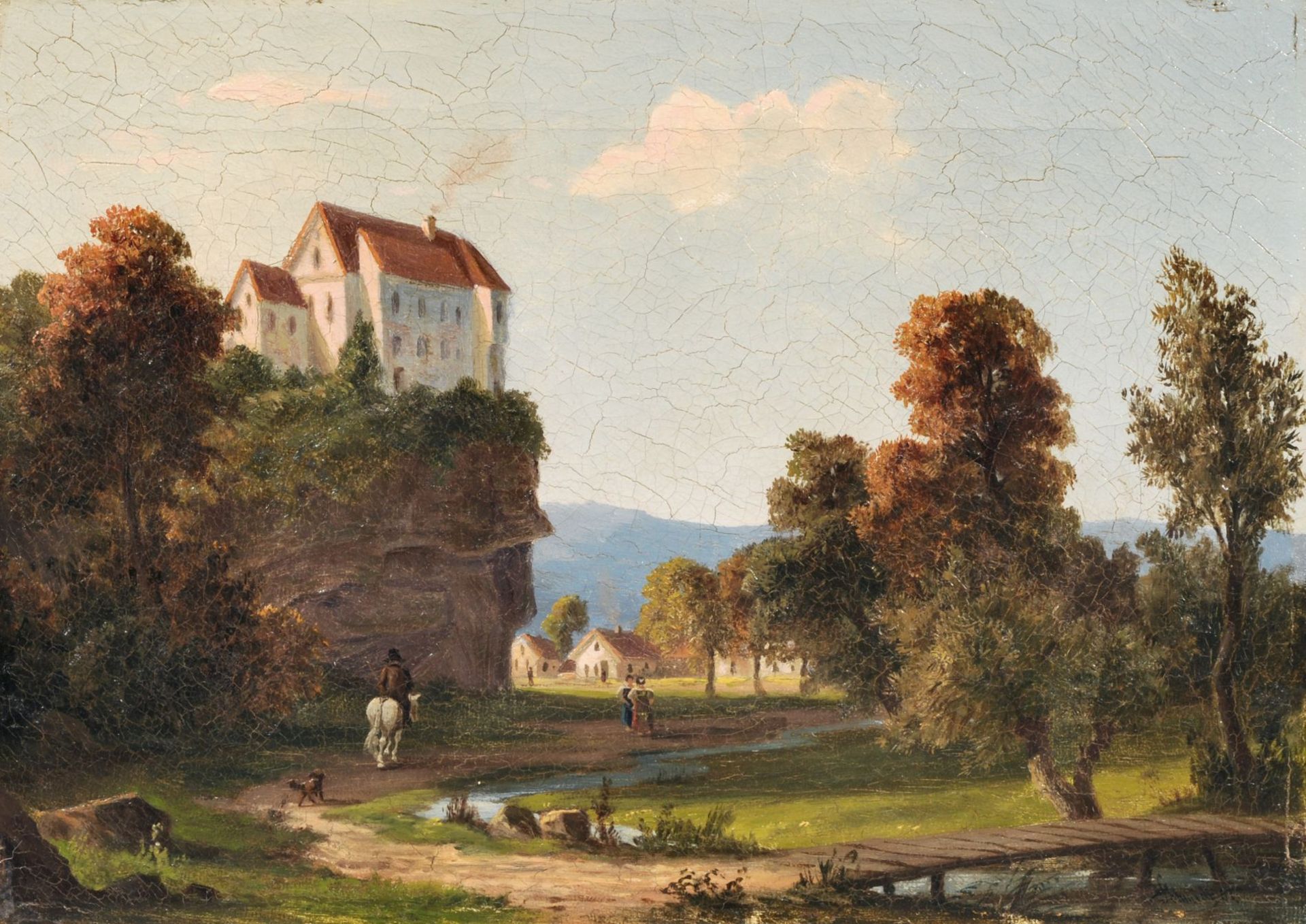 H. Schmidt, Schloss Lohmen in der Sächsischen Schweiz. Um 1861.