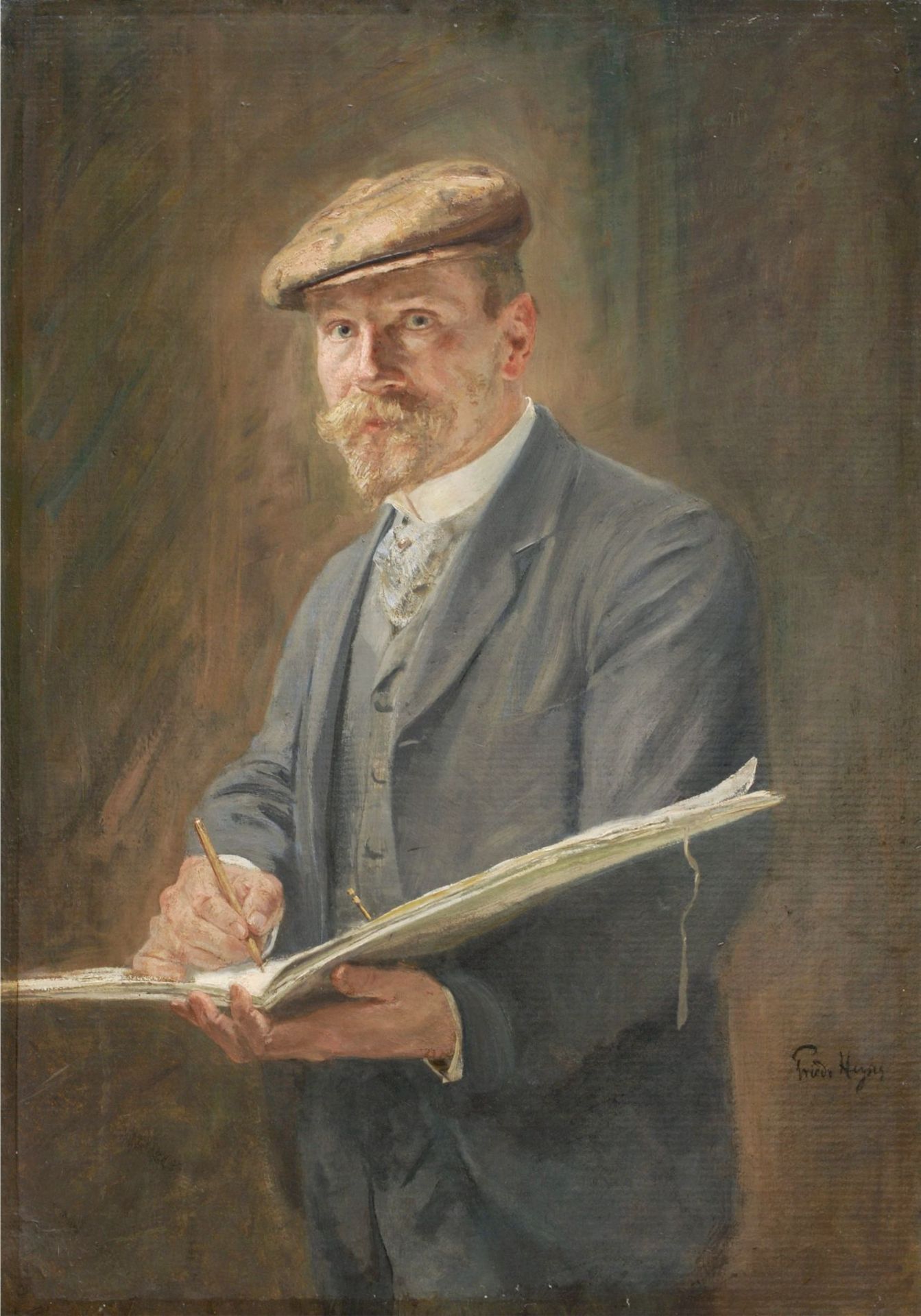 Friedrich Wilhelm Theodor Heyser, Selbstbildnis. Wohl 1890er Jahre.