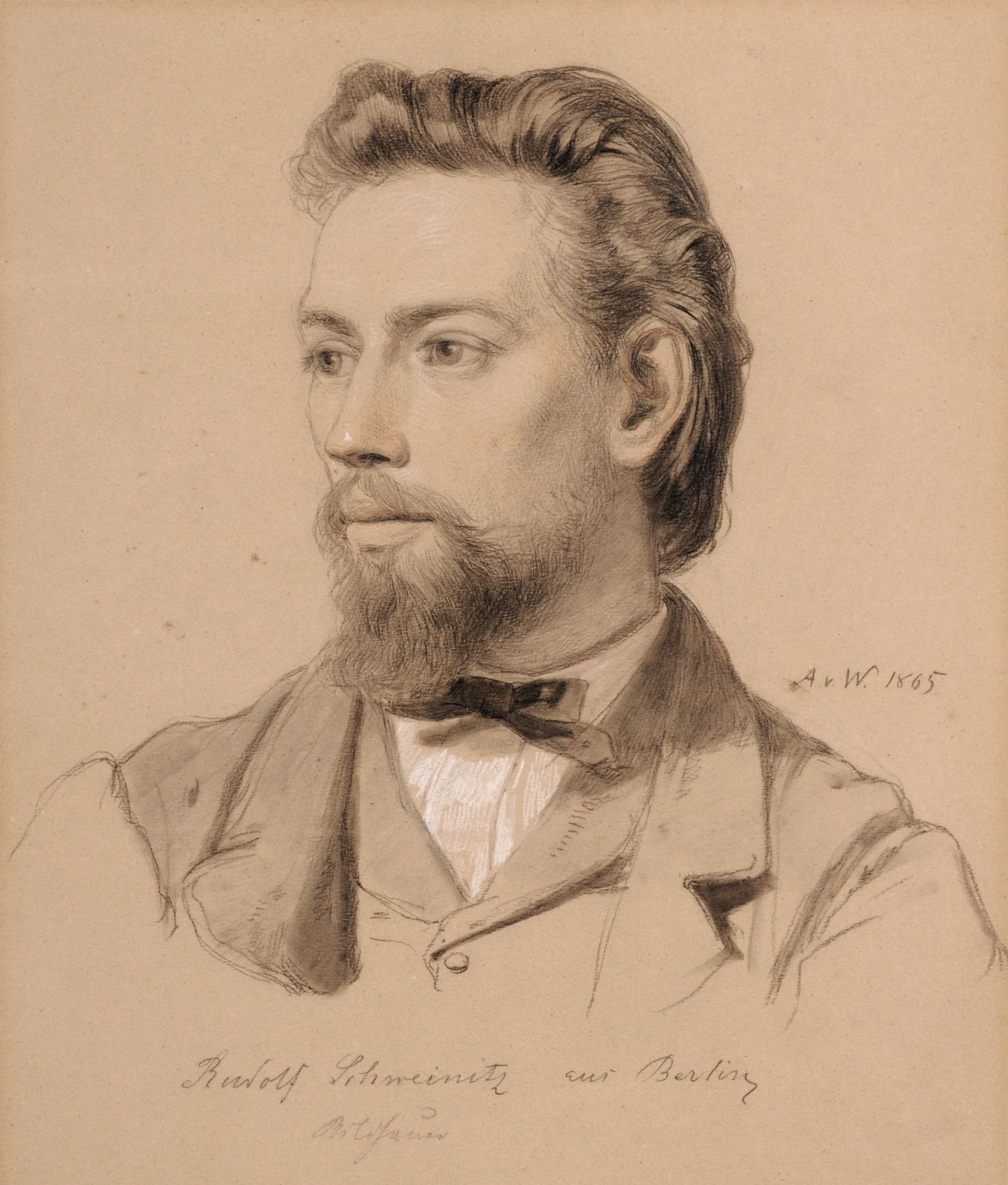 Anton Alexander von Werner, Porträt Rudolf Schweinitz / Studie für "Luther vor Cajetan". 1865.