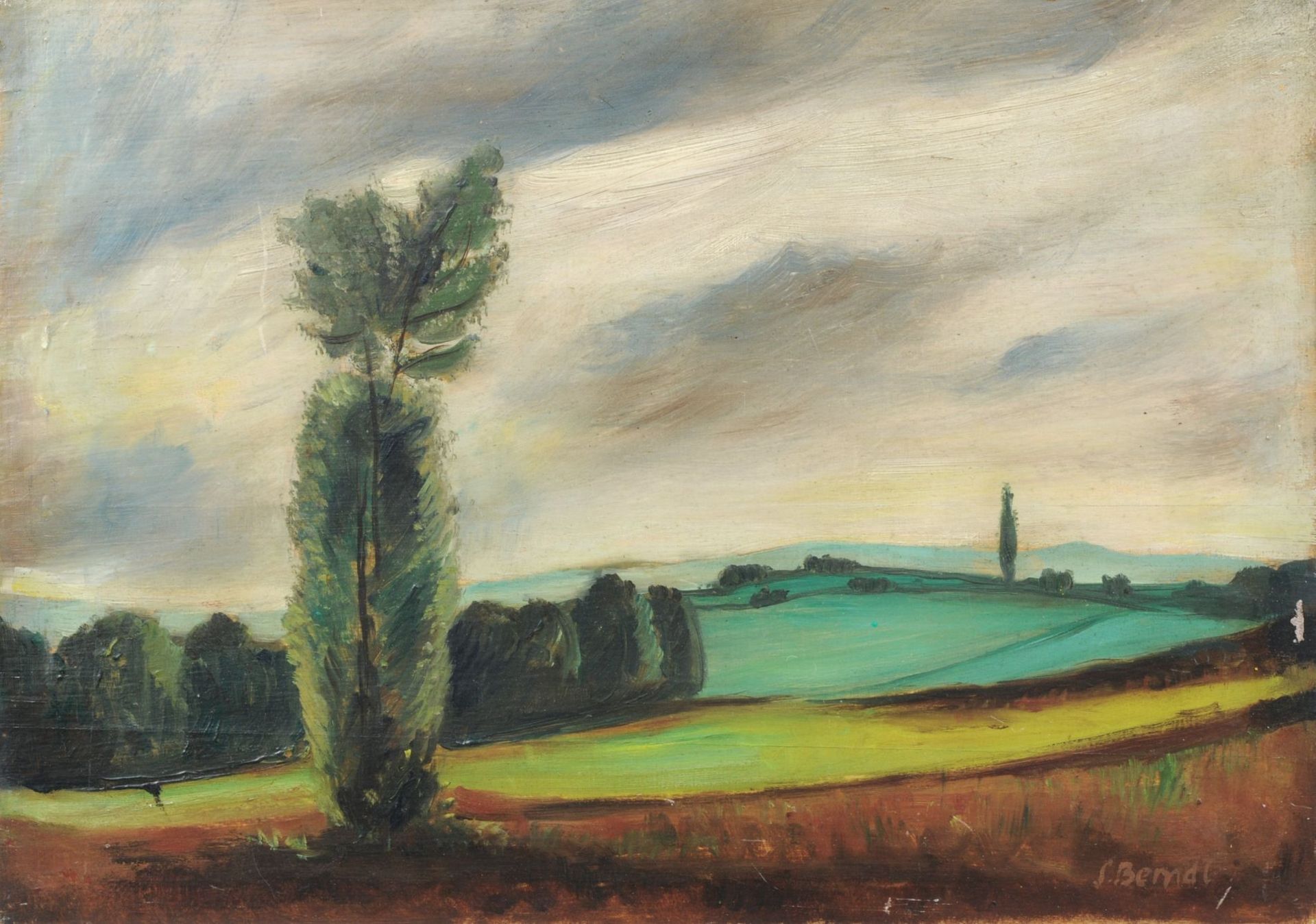 Siegfried Berndt, Landschaft bei Dresden. Wohl 1930er Jahre.