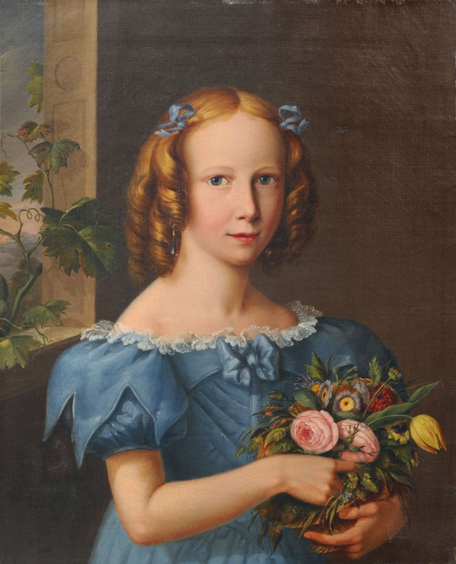 Deutscher Porträtmaler, Bildnis Ella von Kröcher (?). Spätes 19. Jh.