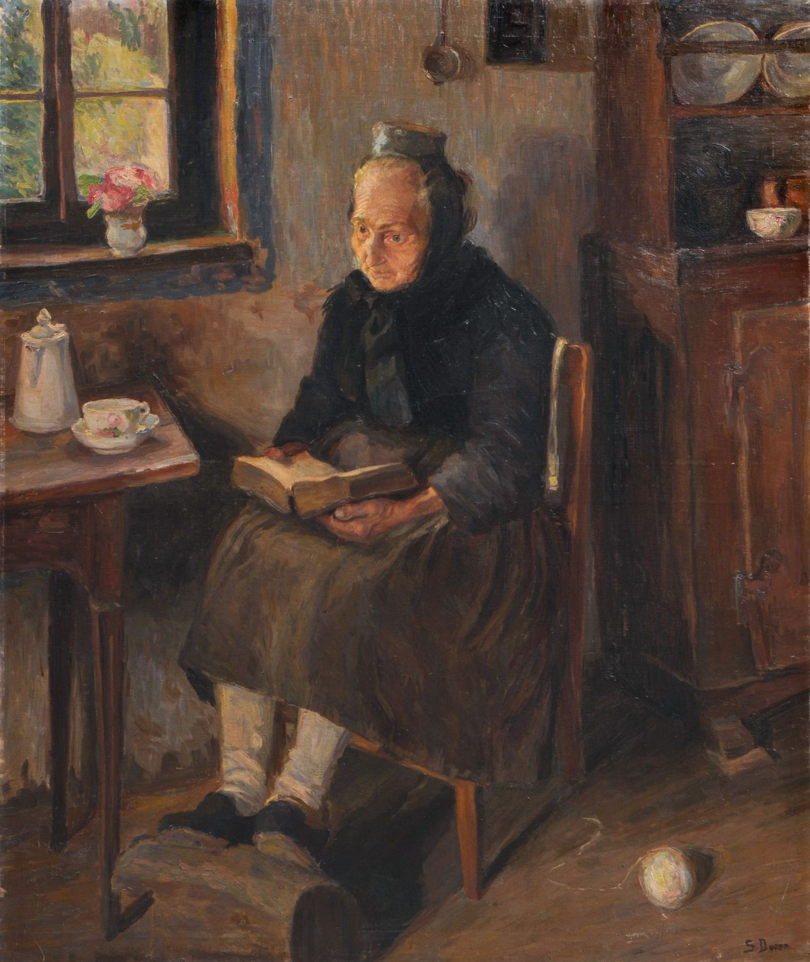 Sophie Doerr, Schwälmer Bäuerin in Andacht. Zwischen 1903– 1935.